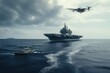 © YouraPechkin - Water drone near a large military ship