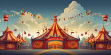 Vintage Circus Tent Illustration Background