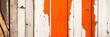 © Guddah - Texture of vintage wood boards with cracked parts white and orange