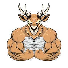 deer mascot vector art illustration muscular deer design