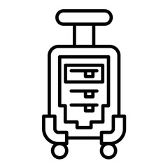 Poster - Wheeled Luggage Line Icon