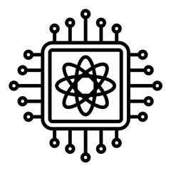 Sticker - Quantum Technology Line Icon