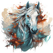 A realistic photographic-style t-shirt design capturing the essence of Horse Pegasus, Generative Ai