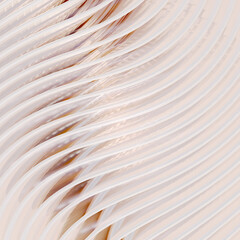 Three dimensional render of delicate beige wavy wallpaper, 3D abstract light beige lines, nude pattern