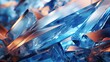 Abstract blue crystal macro background with coppery lines. Micro cosmos concept Generative AI