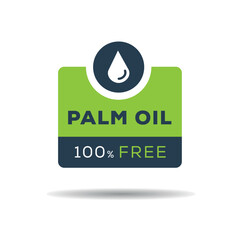 Wall Mural - (Palm oil free) label sign, vector illustration.