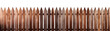 Wooden brown rustic board wood fence gate on transparent background cutout, PNG file. Mockup template for artwork design.


