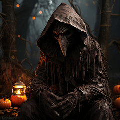 Wall Mural - Ghoulish Grim Reaper in Haunting Halloween Setting