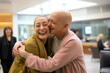 © Helena - Embracing Resilience. A Woman Battling Breast Cancer Receives a Tight Hug from Someone Special. The Fight for Health and Resilience