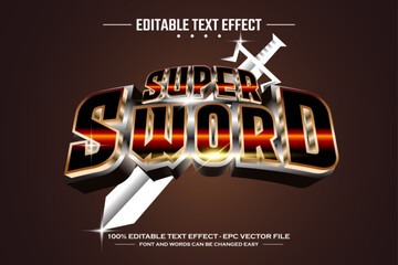 Super sword 3D editable text effect template