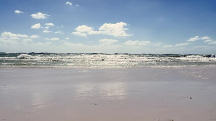 Wall Mural - Seascape and waves during windy day at tropical beach