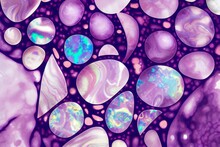 Purple Irregular Opal Chaff Patterned Shapes With Iridescent Rainbow Color Effect Background