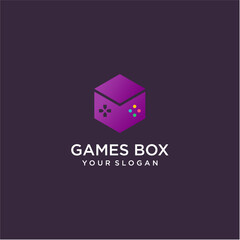 Wall Mural - games logo design with box