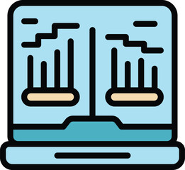 Wall Mural - analyst data icon outline vector. research chart. market report color flat