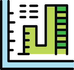 Wall Mural - analysis data icon outline vector. research chart. market report color flat