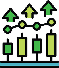 Wall Mural - information data icon outline vector. business graph. chart report color flat