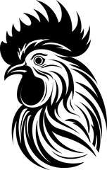 Poster - Handdrawn rooster drawing silhouette