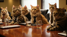Cats In A Business Meeting