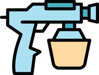 Poster - Industry sprayer icon outline vector. Car auto. Gun paint color flat