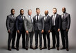 © sakepaint - a group of men in suits standing up, in the style of portraits with soft lighting