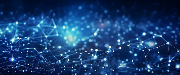 Futuristic High-Tech Blue Background: Network Lines Conveying Connectivity