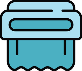 Sticker - Warm dryer icon outline vector. Hand machine. Air dry color flat
