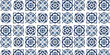 Seamless pattern with Azulejos - Portuguese tile pattern. Traditional tribal ornament. Capri Majolica	