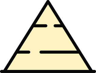Canvas Print - Desert pyramid icon outline vector. Ancient egypt. Sand landscape color flat
