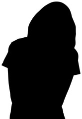 Poster - Digital png illustration of silhouette of woman on transparent background