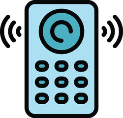 Canvas Print - Intercommunication icon outline vector. Video door. Phone system color flat