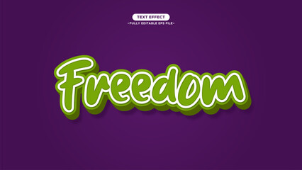 Wall Mural - Freedom 3D Bold Style Text Effect Editable font and text