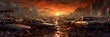 © ANNY - cars World collapse, doomsday scene, digital painting, digital illustration.