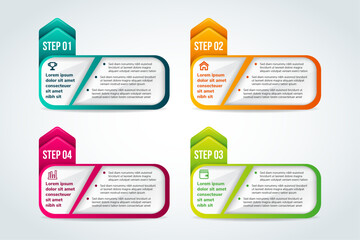 Wall Mural - vector steps option arrow banners infographic design on the grey background. can be used for diagram