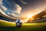 Fototapeta Sport - soccer ball on stadium