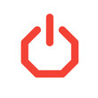 red octagon power icon button, shutdown icon buton