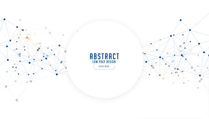 Sticker - abstract low polygonal science banner for tech connectivity