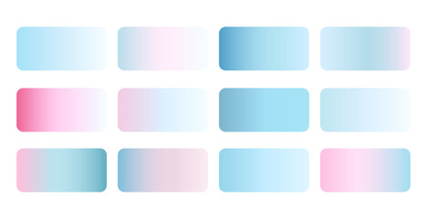 Poster - bright blue color gradient shades collection design