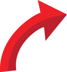 3D Red arrow on white background. Arrows for app, website, social media and digital vector illustration
