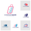 Set of Fast Suitcase logo design vector. Suitcase logo design template concept