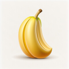 ai generated illustration of 3D of banana. yellow banana isolated on white background.