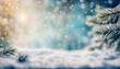 Winter christmas background with snow tree and lots of copy space