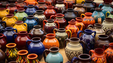 Traditional Iranian Souvenirs Colorful Clay Pots