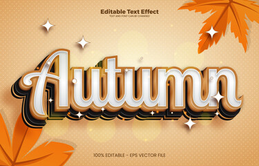 Wall Mural - Autumn editable text effect in modern trend style