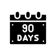 Sticker - 90 days glyph icon