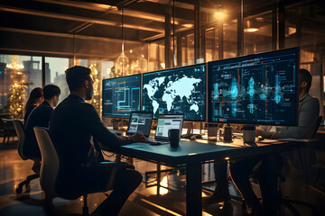 Guardians of Data: Professionals Collaborating on Cybersecurity Strategies ai generated art