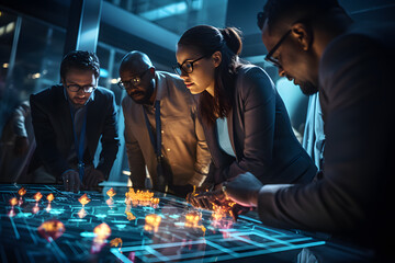 digital security professionals convening for cyber strategies ai generated art