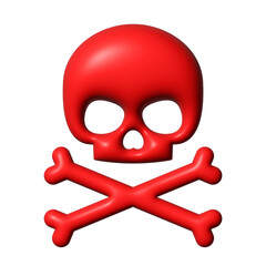 Wall Mural - danger icon, skull and bones png