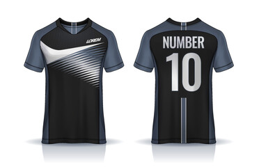 t-shirt sport design template, Soccer jersey mockup for football club. uniform front and back view.