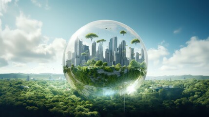 Wall Mural - green planet earth