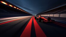 Sharp Corners And Lit Racing Track For Formula One Racing Generative Ai